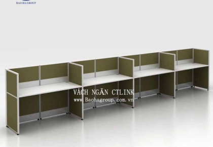 Vách ngăn bàn làm việc bọc nỉ 04 nhân viên
